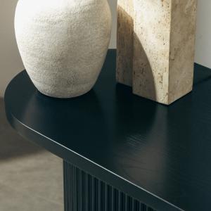 OU-1452 Biurko/konsola Pauline 140 cm, czarne, lamele