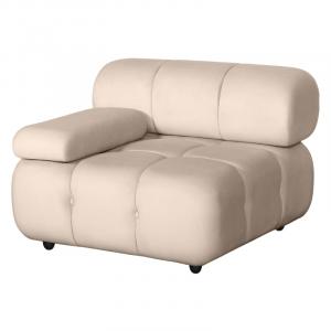 OU-1567 Moduł lewostronny Fluf Big jasnobeżowy, welurowy