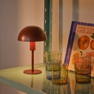 Lampa stołowa grzybek Ellen Mini metalowa, bordowa
