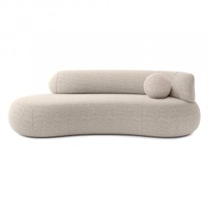 OU-1192 Sofa do salonu Elba beżowa, zaokrąglona, prawa