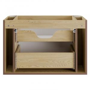 Zestaw mebli łazienkowych Ovalia 80 cm, ryflowany, zaokrąglony, Dąb Cremona