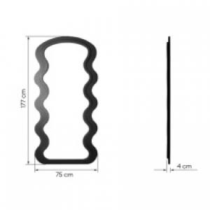 Dekoracyjne lustro wiszące w drewnianej ramie Vale 177x75 cm, organiczny kształt, czarne