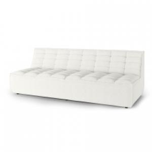 Sofa 3-osobowa do salonu Lazy, kremowa, welur