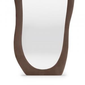 OU-1513 Lustro wiszące Mara, 170x60 cm, nieregularny kształt, welurowe, brązowe