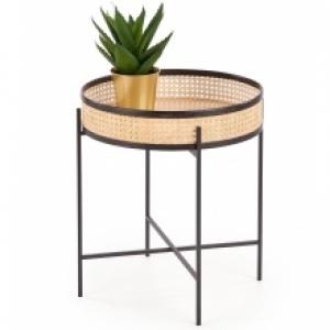 Okrągły stolik kawowy Lanipa 50 cm rattan naturalny boho