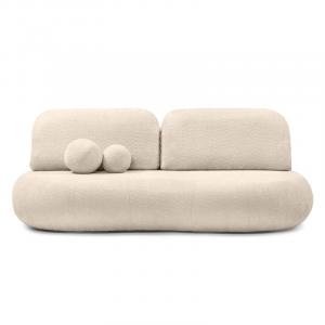Sofa z funkcją spania i pojemnikiem Dolce, obłe kształty