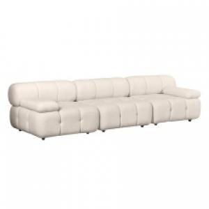 Sofa modułowa Fluf Big 3-częściowa, jasnobeżowa, boucle