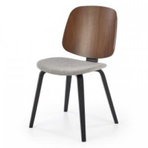 Krzesło drewniane K563, retro, popielate/orzech