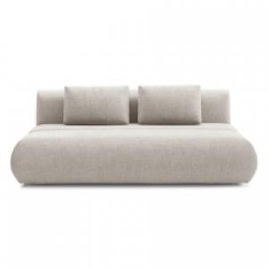 Sofa z funkcją spania Dot jasnobeżowa, obłe kształty
