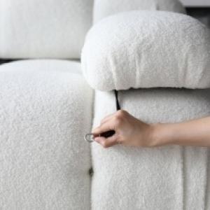 Sofa modułowa Fluf 2-częściowa, biała, boucle