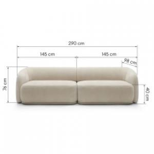 Sofa modułowa Nami, jasnobeżowa, obłe kształty