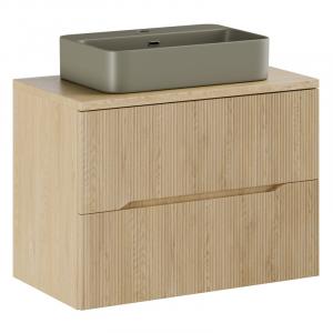 Szafka pod umywalkę Nordic Cremona 80 cm, Dąb Cremona, ryflowana