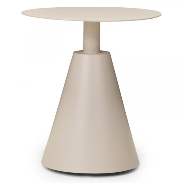 OU-1553 Stolik ogrodowy Piretto 50 cm, aluminium, okrągły, jasnobeżowy