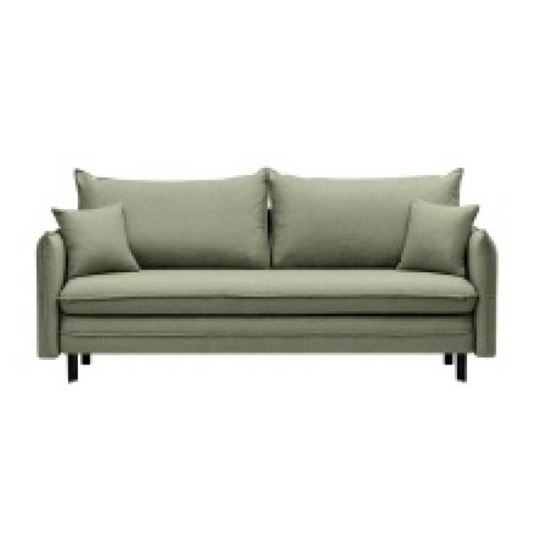 Sofa z funkcją spania i pojemnikiem Notti, zielona