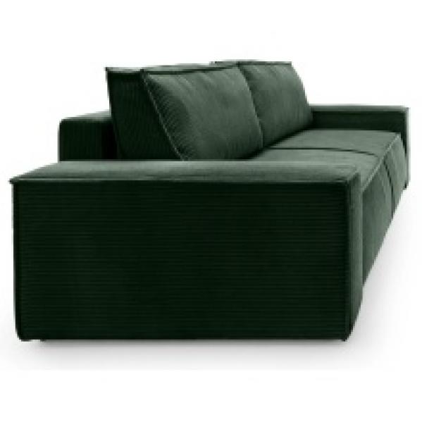 Sofa rozkładana Fiord z pojemnikiem, ciemnozielona, sztruks