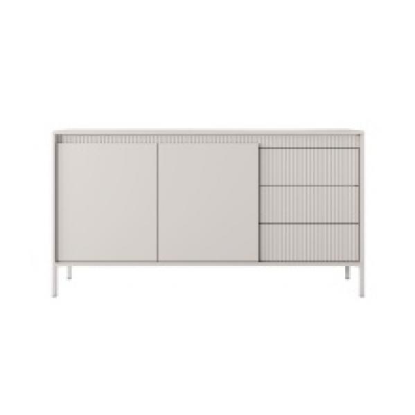 Komoda dwudrzwiowa z szufladami Senso, 153,5 cm, lamele, beżowa
