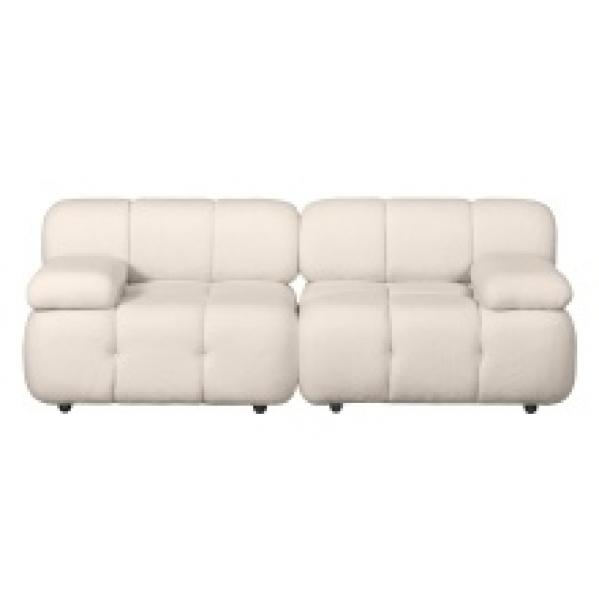 Sofa modułowa Fluf Big 2-częściowa, jasnobeżowa, boucle