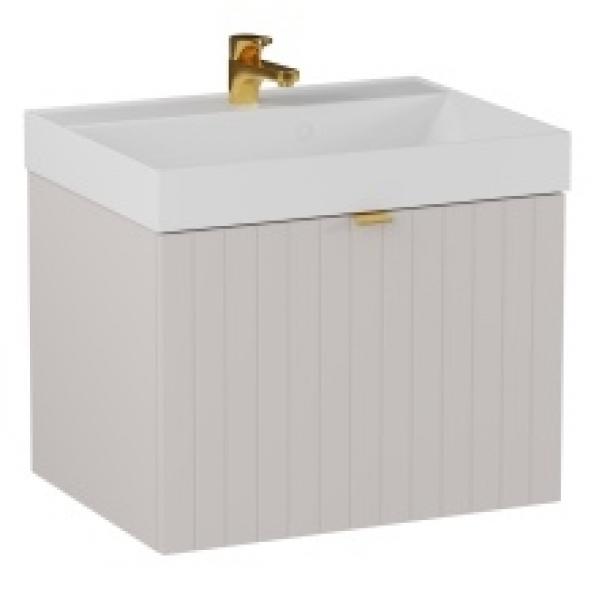 Szafka pod umywalkę Harmo 60 cm beżowa, ryflowana, lakierowana