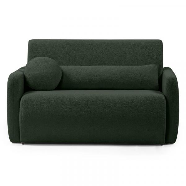 OU-1527 Sofa z funkcją spania i pojemnikiem Diosa, ciemnozielona, boucle