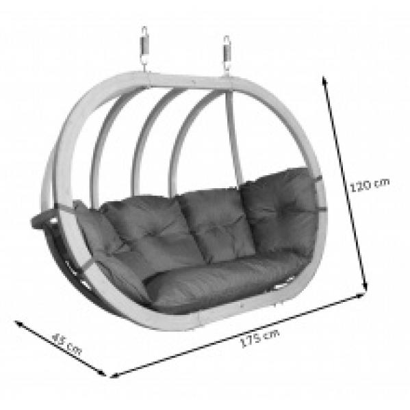 Fotel wiszący ze stojakiem O-Zone Premier Swing Pod, grafitowy, drewno świerkowe FSC