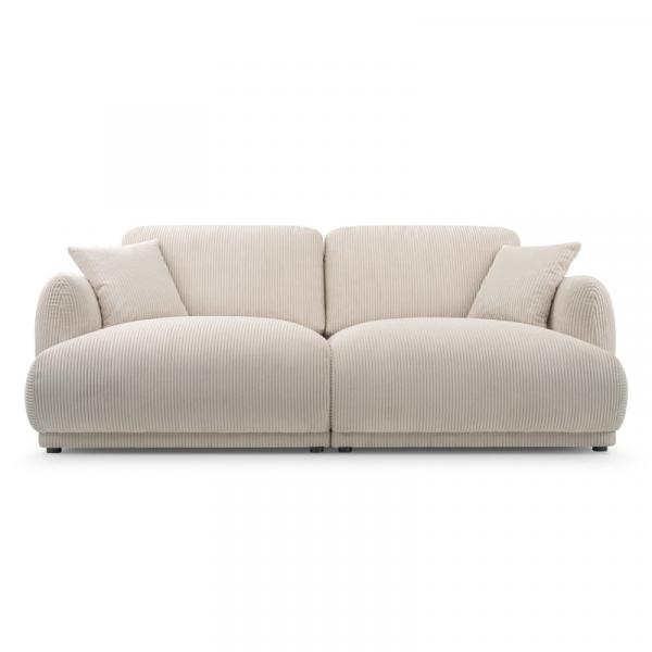 Sofa do salonu Chacco, sztruks, obłe kształty