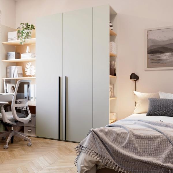 Regał z oświetleniem LED Woow 85 cm, szampański/dąb vincenza bielona