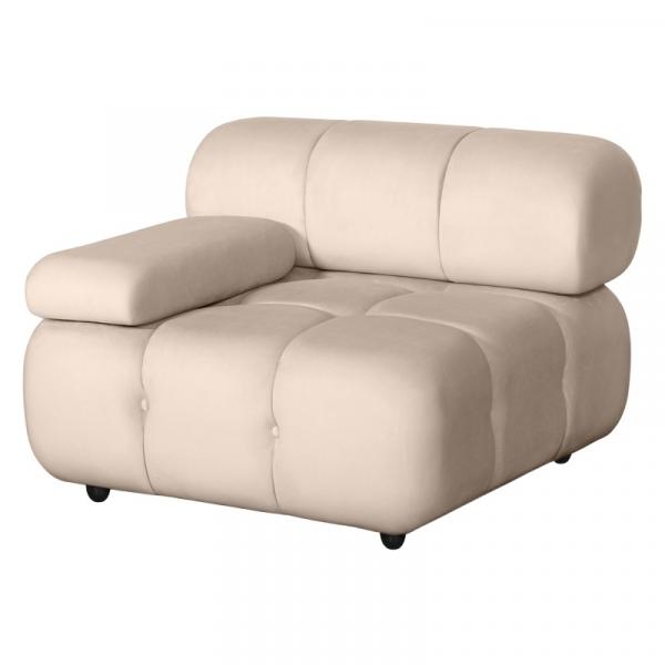 OU-1567 Moduł lewostronny Fluf Big jasnobeżowy, welurowy