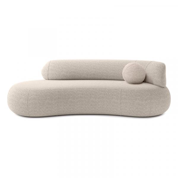 OU-1192 Sofa do salonu Elba beżowa, zaokrąglona, prawa