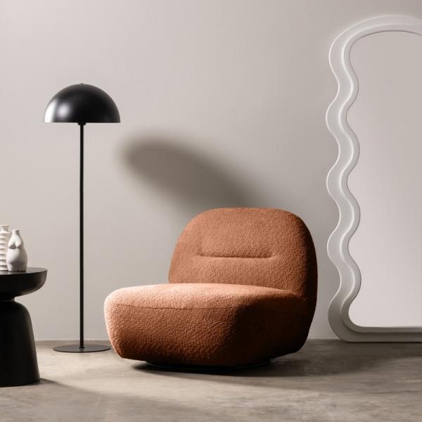 Fotel obrotowy Bonita miedziany, boucle