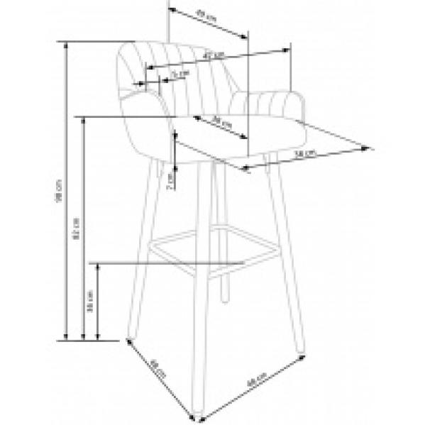 Hoker z podłokietnikami H-93 98 cm butelkowa zieleń/orzech welur scandi