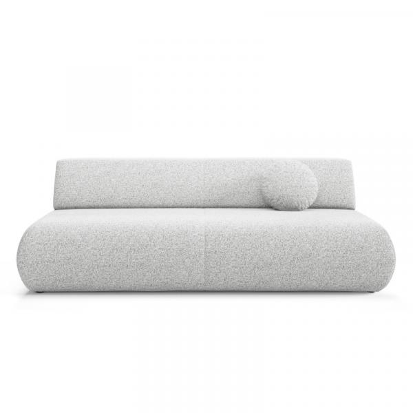 Sofa z funkcją spania i pojemnikiem Puente, jasnoszara, obłe kształty