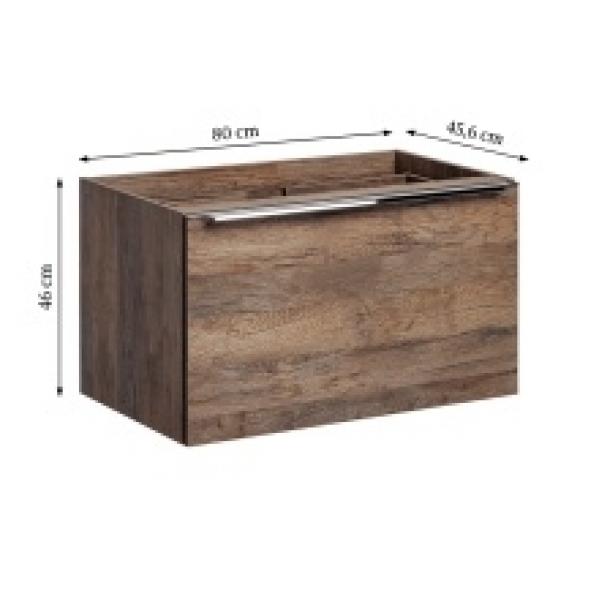 Szafka pod umywalkę nablatową Santa Fe Oak 80 cm dąb