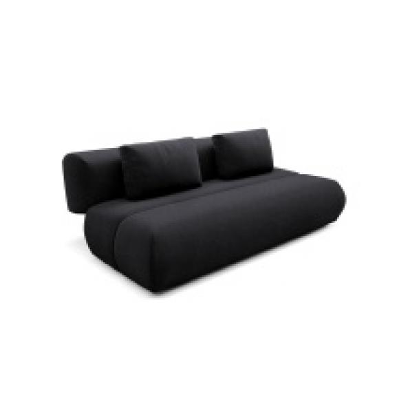 Sofa rozkładana Dot czarna, obłe kształty