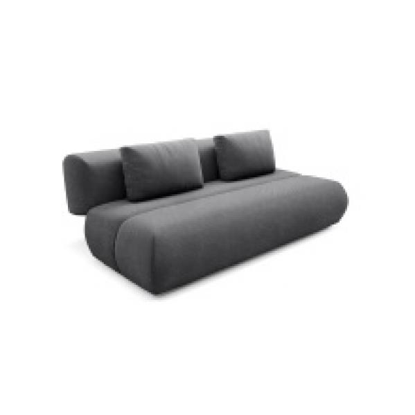 Sofa rozkładana Dot ciemnoszara, obłe kształty