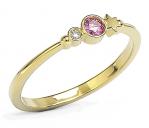 Pierścionek z żółtego złota z cyrkoniami Swarovski Róż BP-6711Z-C/PINK