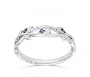 Pierścionek z białego złota z topazami London Blue CP-61B
