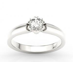 Zaręczynowy pierścionek z brylantem 0,70ct F/VVS1 ze złota białego BP-2170B
