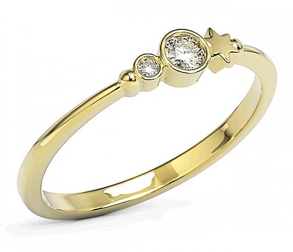 Pierścionek z żółtego złota z cyrkoniami Swarovski BP-6711Z-C