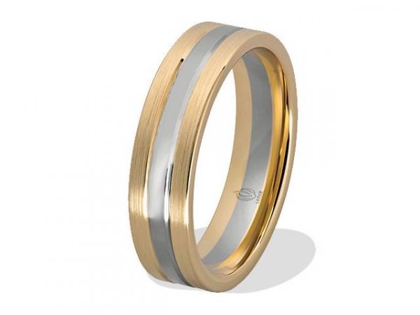 Obrączka z żółtego i białego złota palladowego ŁN-20ZB-light-m