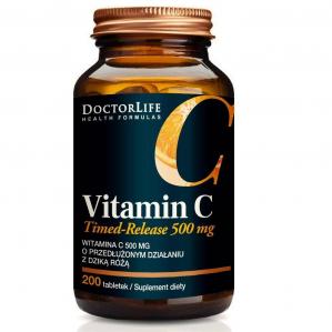 Timed-Release Vitamin C witamina C 500mg z dziką różą suplement diety 200 tabletek