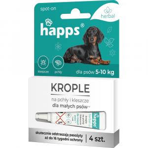 HAPPS Herbal - krople na pchły i kleszcze dla małych psów 5 - 10kg