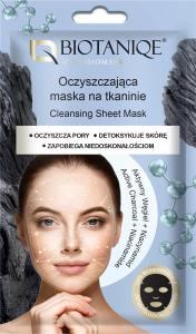Biotaniqe, Oczyszczająca maska na tkaninie z Aktywnym Węglem, 13 ml