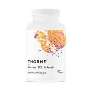 THORNE RESEARCH Betaine HCL & Pepsin - Betaina HCL & Pepsyna (450 kaps.)