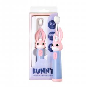 Vitammy Bunny Pink Szczoteczka soniczna dla dzieci 0-3 lata ze światełkiem LED i nanowłóknami