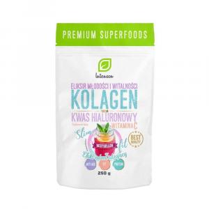 Kolagen + Witamina C + Kwas Hialuronowy suplement diety efekt odmładzający 250g