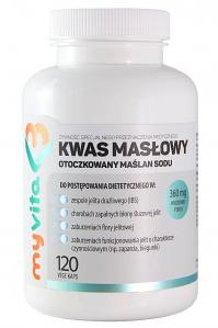 MyVita Kwas masłowy (maślan sodu) 360mg, 120kaps.