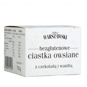 Łakoć Warszawski − Bezglutenowe ciastka owsiane z czekoladą i wanilią − 150 g