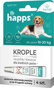 HAPPS Herbal - krople na pchły i kleszcze dla średnich psów 10 - 20kg