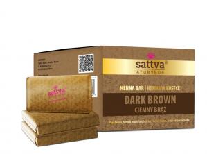 Sattva -Henna w kostce Dark Brown 3x80g