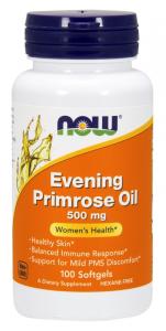 Now Foods − Evening Primrose Oil, olej z wiesiołka dwuletniego z GLA − 100 kaps.